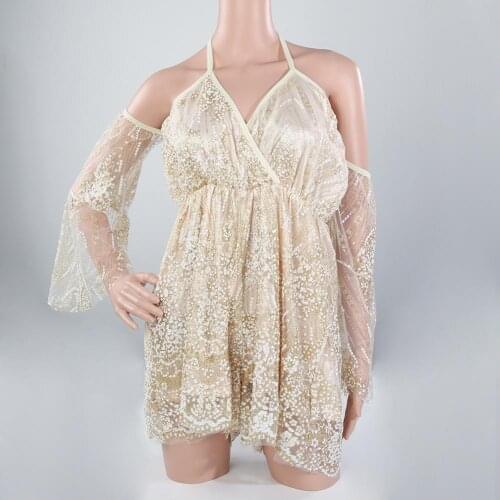 HOT Selling Lace Bodysuit For Women Sexy V-Neck Long Sleeve Backless Solid Color Bodysuits Ladies Streetwear Bodysuits