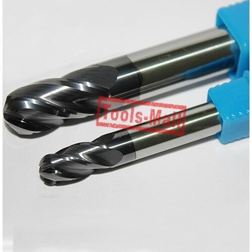 1pc radius=5mm 4 Flutes hrc60 R5*20*D10*75 solid carbide Ball nose End Mill CNC router bits tools Milling cutter