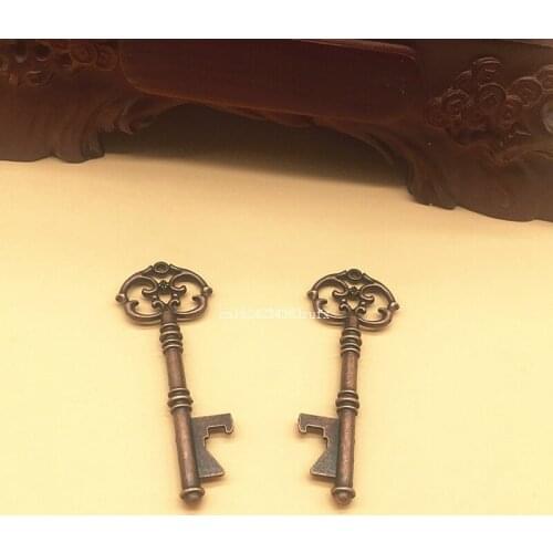 100pcs Vintage Beer Bottle Openers Home Retro Key Shaped Alloy Wine Openers Tool Bar Party Craft Gift