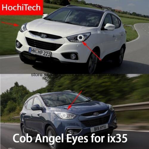 5 sets wholesale for Hyundai ix35 2010 2011 2012 COB Led day Light White Halo Cob Led Angel Eyes Ring Error Free Ultra bright