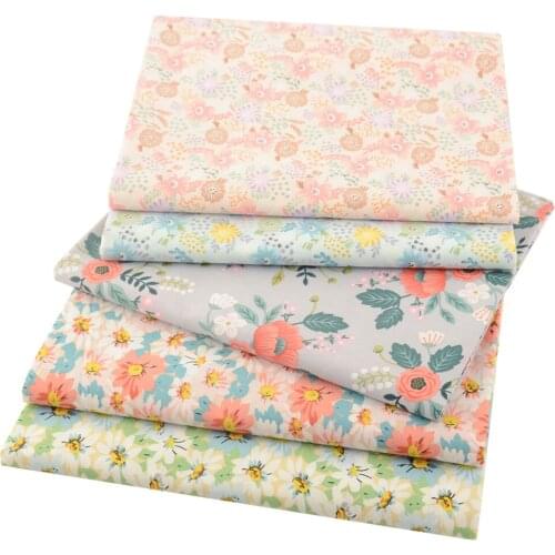 Booksew 50*50cm 6 PCS Pack Twill Cotton Fabric Printed Cloth Needlework For Sewing DIY Crafts Accessories Patchwork Material
