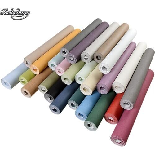Beibehang l non - woven long - fiber pure plain simple modern wallpaper living room bedroom TV background home decoration