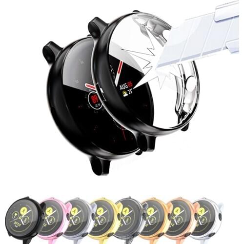 Screen Protection cover for samsung galaxy watch active 2 case Ultra-thin silicone Full Screen Protection Galaxy Active 40/44mm