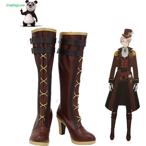 CosplayLove Ensemble Stars Itsuki Shu Brown Cosplay Shoes Long Boots Leather Custom Made For Male Boys