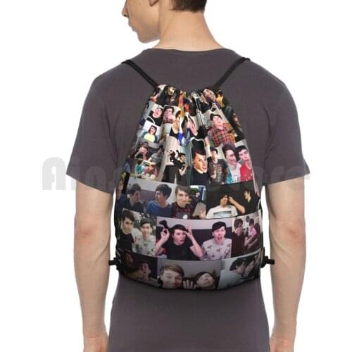 Dan And Phil! Backpack Drawstring Bag Riding Climbing Gym Bag Dan And Phil Dan Howell Phil Lester Phandom Pinof Cat Whiskers
