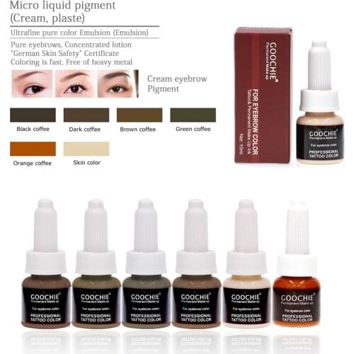 GOOCHIE Original Microblading Liquid Permanent Makeup Pigment 6 Color Tattoo Ink Eyebrow Paste Professional For Natural Pigmento