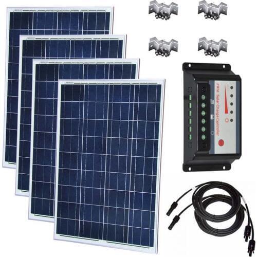 Solar Panel Kit 100w 200w 300w 400w 48v Solar Controller 12v/24v 30A PWM Caravan Camping Car Rv Boat Motorhomes Lamp Yacht RV