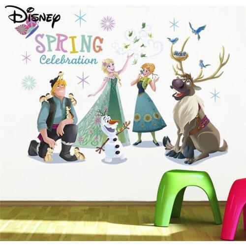 Disney creative stickers cartoon anime ice romance childrens room background decorative stickers