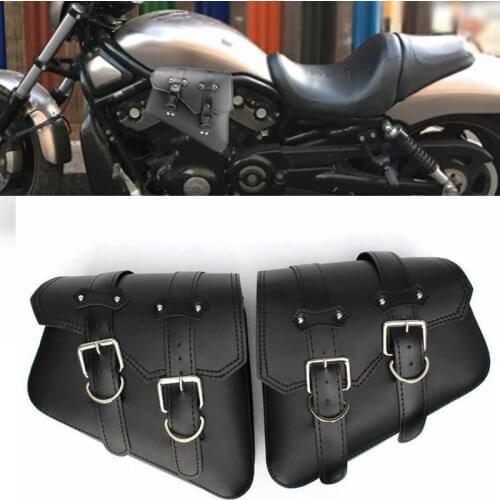 Motorcycle Waterproof Bag Motorcycle Saddle Bags Pu Leather Motorbike Side Tool Bag Out Door Luggage for Sportster XL 883 1200