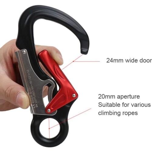35KN Aviation Aluminum Alloy Mountaineering Buckle Main Lock Outdoor Climbing Rescue Rope Safety Buckle For Aerial Work