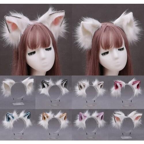 Furry Anime Simulation Beast Cat Ear Beast Tail Wolf Ear Cat Ear Fox Ear Hair Hoop Custom COSPLA Cosplay KC Hairband Headpiece