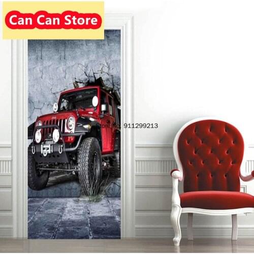 3D Relief Plaster Carved Living Room Bedroom Door Mural Sticker British Style Self Adhesive Door Sticker Wallpaper Wall Decals