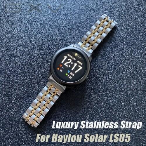 GXV Luxury Stainless Strap for Haylou Solar LS05 Band Stainless Steel Metal Band for Xiaomi Haylou LS05 Replacement Wristband