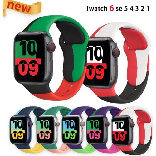Silicone Sports Strap For Apple Watch Band Series 44mm 42mm 40mm 38mm For Iwatch Bracelet For Apple Watch Series 6 Se 5 4 3 2 1