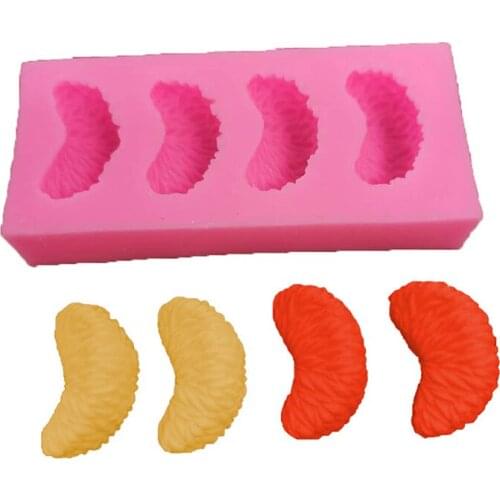 Pink 3D Four Oranges Silicone Fruit Mold For Cakes Chocolate Candy Soap Ice Tray Tangerine Peel Cake Decoration DIY Resin Mould