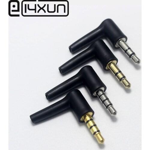 10 pcs 3.5mm Jack 3 4 Poles 3.5mm Male 90 right angle / L-shaped stereo headphone Plug Repair Earphones Jack Audio Soldering
