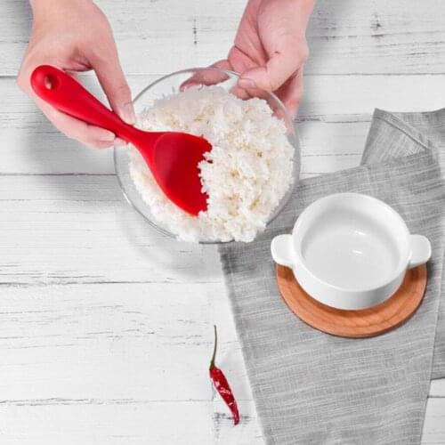 Silicone Non-Stick Rice Paddle Rice Spoon for Kitchen Outdoor Camping 22.5cm