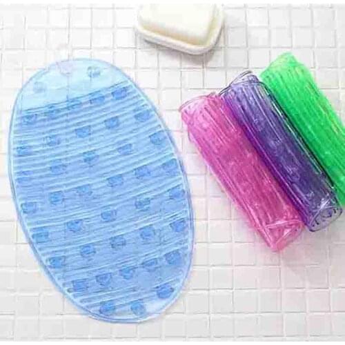 Laundry folding board Candy color silicone oval mini washboard bathroom washing tool