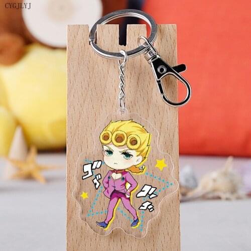 Mixed Styles Anime Keychain JoJos Bizarre Adventure Man Key Chain Cute Bag Pendant Key Ring Acrylic Cartoon llaveros Friend Gift
