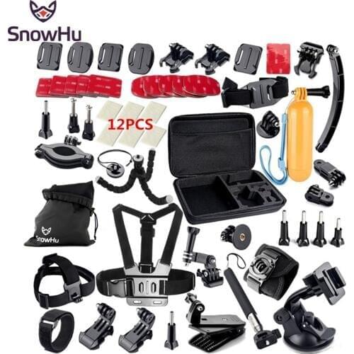 SnowHu for Gopro hero 6 5 accessories bundle Set tripod Monopod selfie stick For Go pro Hero 9 8 7 6 5 4 Yi 4K sjcam camera GS13