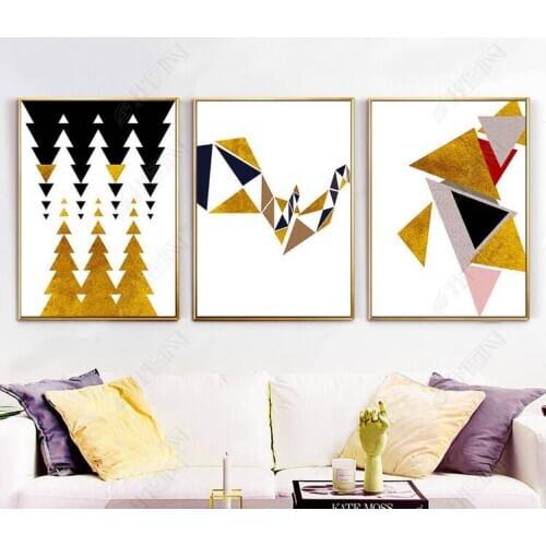 Modern Geometry Abstract Painting Nordic Geometric Shapes Wall Pictures For Living Room Poster Canvas Painting Unframed Art