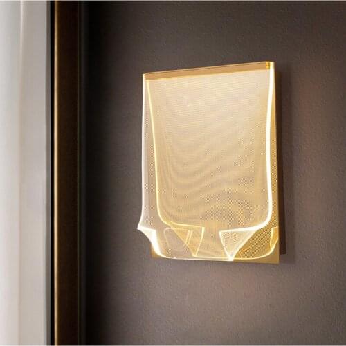 Modern Iron Acrylic Led Wall Lamp For Home Decor, Bedroom Bedside Lamp, Minimalist Living Dining Room Indoor Lighting Lustres