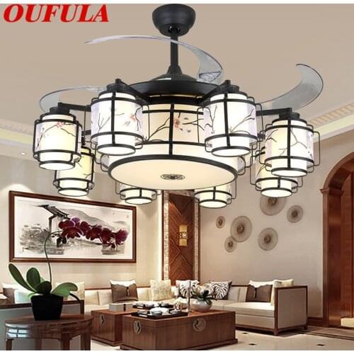 OULALA Modern Ceiling Fan Lights With Remote Control Invisible Fan Blade Decorative For Home Living Room Bedroom