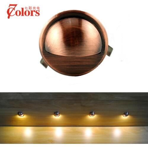 Waterproof IP Garden Step Light Aluminum Ratro Floor Lamps 12V Laminate Flooring Light Half-moon Deck Stair Light