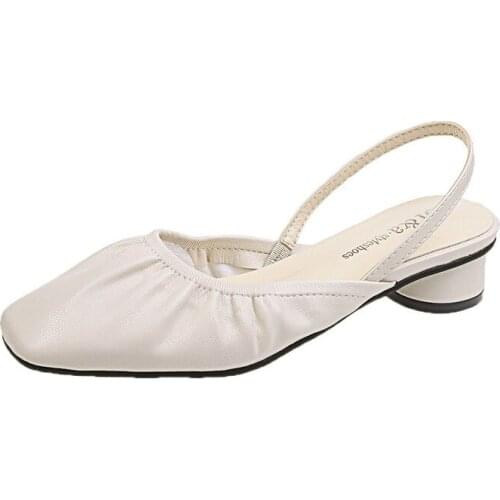 New Arrival Womens Flat Shoes for 2021 Summer Retro Solid Elegant Females Mules Soft Soled Comfortable Non-skid Ladys Shoes