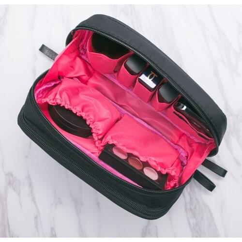 1 Pc Personality Cosmetic Bag Multifunction Women Makeup Pouch Black Toiletry Bag Fashion Necessaries Make Up Organizer Case NEW