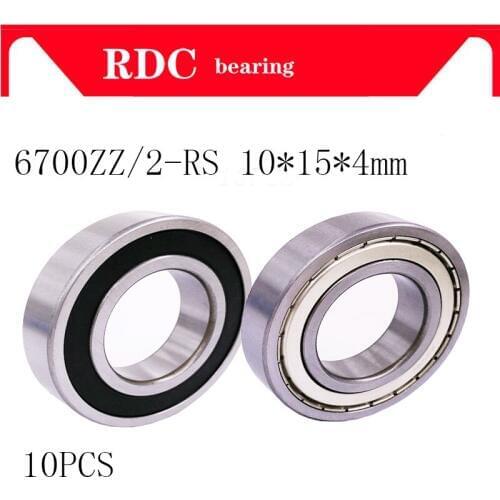10pcs/lot 6700zz 6700 2RS 6700Z Shielded Ball Bearings 7600 10x15x4 mm Steel 6700ZZ Ball Bearings Thin Wall Roller 6700 bearing