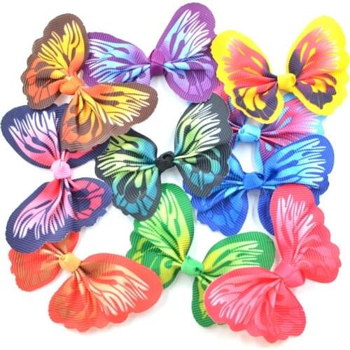 10Pcs/lot 70mm Butterfly Grosgrain Ribbon Bowknot for Craft Clothing Sewing Supplies Hairpin DIY Scrapbooking Accessories K93