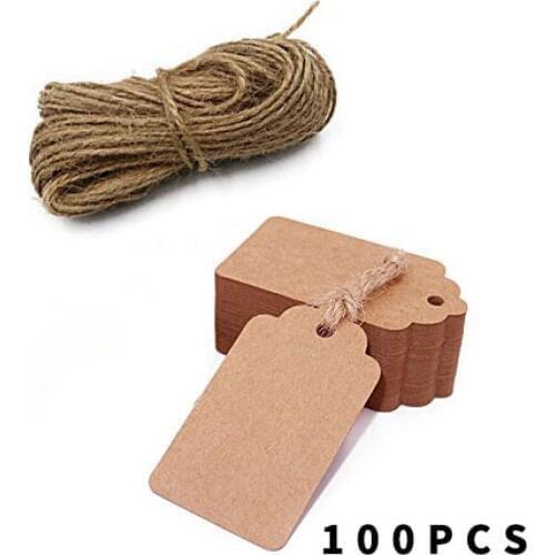 100 pcs/pack brown Kraft paper tags for wedding or party decoration gift tags and Packaging Hang Tags is Stationery tags lables