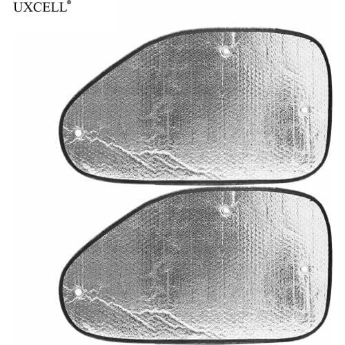 Uxcell 2pcs Silver Tone Reflective Auto Car Side Window Sun Visor Shade Block Cover Sun Shield Blind Sunshade