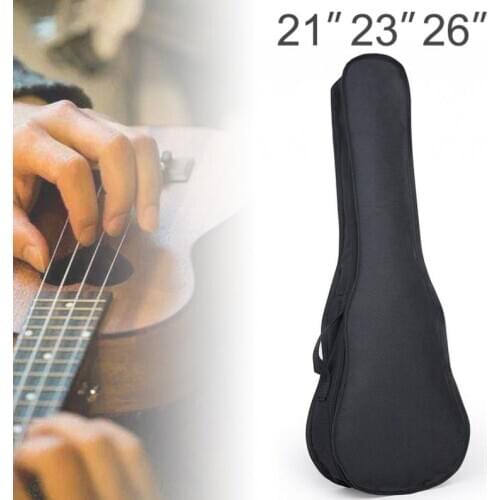 21 / 23 / 26 Inch Ukulele Bag Portable Black Soft Case Monolayer Bag Single Shoulder Backpack Padded