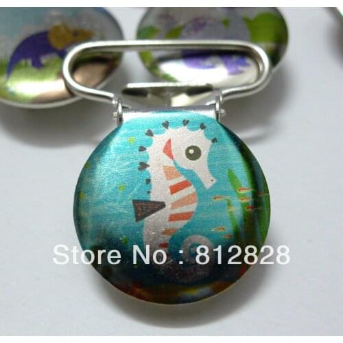 25pcs 1'' 25mm Adorable Sea Horse Pacifier Clips/Suspender Clips