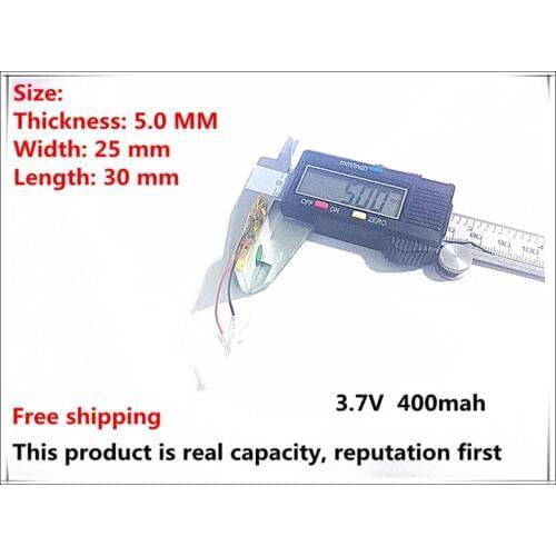 3.7V lithium polymer battery 052530 502530 400mah MP3 MP4 MP5 rechargeable battery