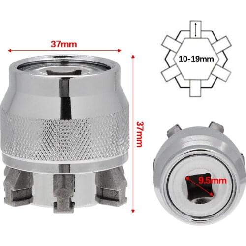 3/8 inch Drive 10-19mm Adjustable Hex Universal Socket Torque Ratchet Socket Adapter Wrench Head Spanner Sleeve Home Repair Tool