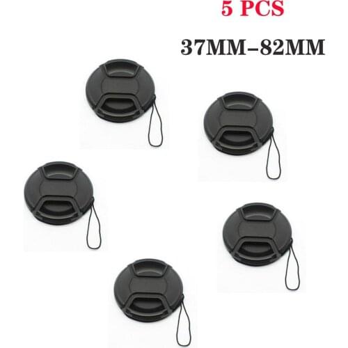 5PCS 37 40.5 43 46 49 52 55 58 62 67 72 77 82 mm Snap-on Camera Front Lens Cap Cover Protector for Canon Nikon Sony Len Caps