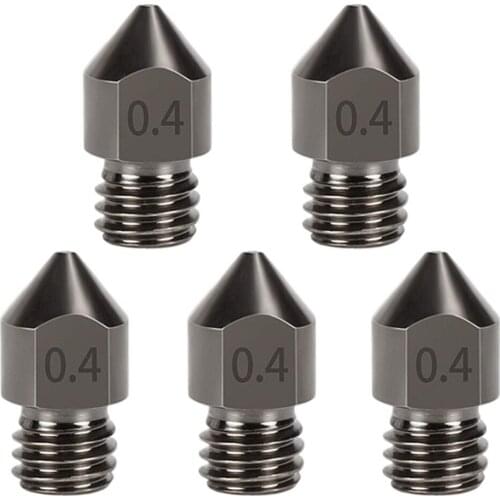 5 Pcs 3D Printer parts MK7 MK8 steel Mold Super Hard nozzle m6 Threaded Corrosion-Resistant 1.75mm for Ender 3 CR10 Ender 3 PRO