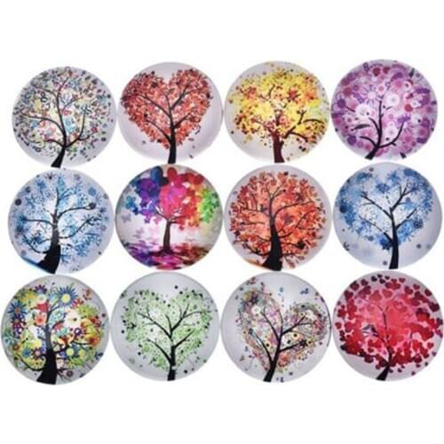 5 Pcs/pack Cute Fridge Magic Magnet Tree of Life Glass Gem Sticker Magnetic Sticker Craft 2021 Home Decor