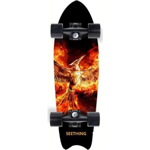 AddFun Professional Skateboard Complete Cruiser for Adults Rocket Board 6 Color Skateboarding Deck Skate 4 Wheels Tool Young