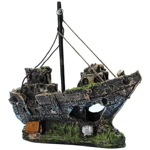 Fish Tank Landscaping Pirate Ships Resin Ship Decorations Suitable for Aquarium Fish Ships A1