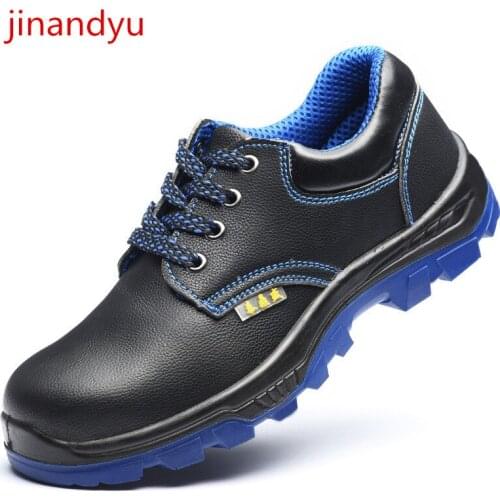 Steel Toe Shoes Safety Boots Genuine Leather Shoes Work Clothes Men Wear Resisting Anti Piercing Waterproof Protective Boots