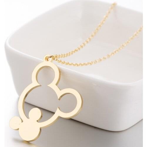 Disney Mickey Mouse Chain Lady Sweater Doll Accessories Necklace Jewelry Minnie Pendant Female Male Sweater Chain Birthday Gifts