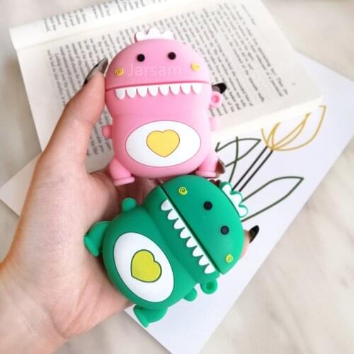 For Airpods 2 Case Silicone dinosaur Cartoon Cover For Airpods Case Cute Earphone 3D Headphone case