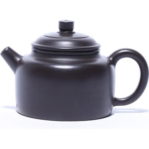 Black Mud De Clock Pot Zisha Teapot Yixing Handmade Pot Kung-fu Teaware Purple Clay Drinkware For Puer Green Black Chinese Tea