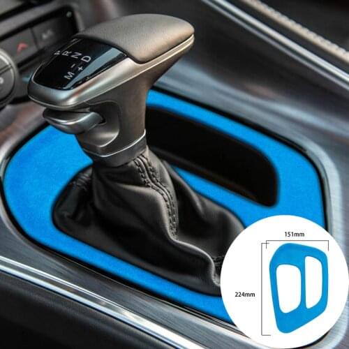 For Dodge Challenger 2015-2020 Alcantara Suede Wrap Car Knob Gears Head Panel Strip Covers Trim Sticker Internal Car-Styling