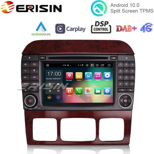 Erisin ES8182S 7" Octa-Core Android 10.0 Car DVD for Benz S-Class W220 iPhone Auto CarPlay GPS DSP DAB