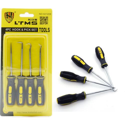 ATDIAG Straight/Offset/90 Degree/O-Ring Hook Pick 4pcs/set Extra Long Hook And Pick Car Automotive Set Seal Remover Tool